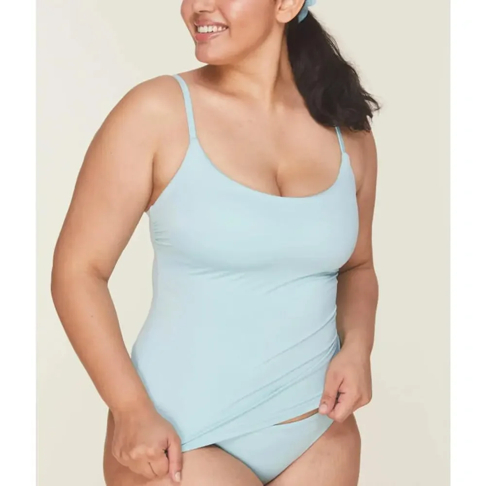 Andie Swim The Longline Tank in Cabana Blue M NWT